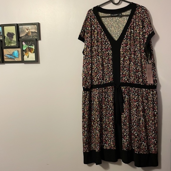 Nina Leonard Miracle Matte Jersey Ditsy Floral Print Knee Length Dress size 3X - Picture 1 of 17